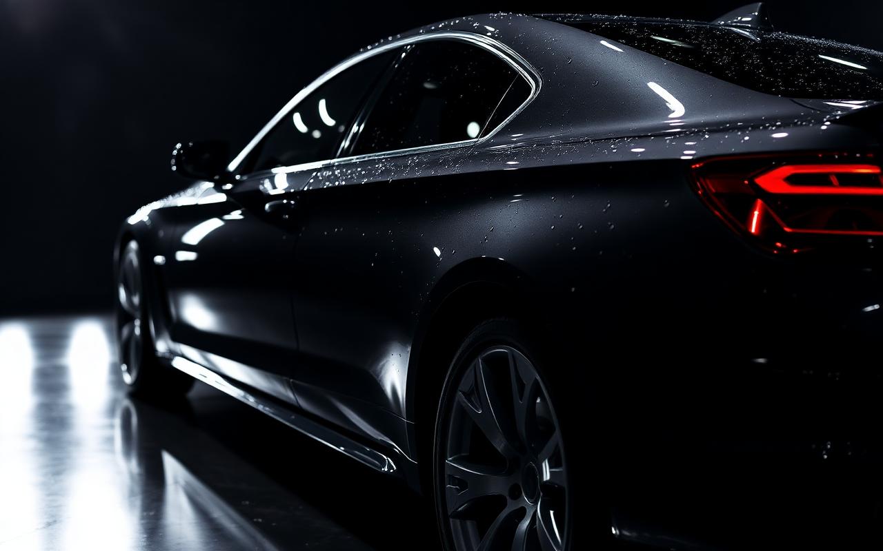 Freshly detailed luxury sedan