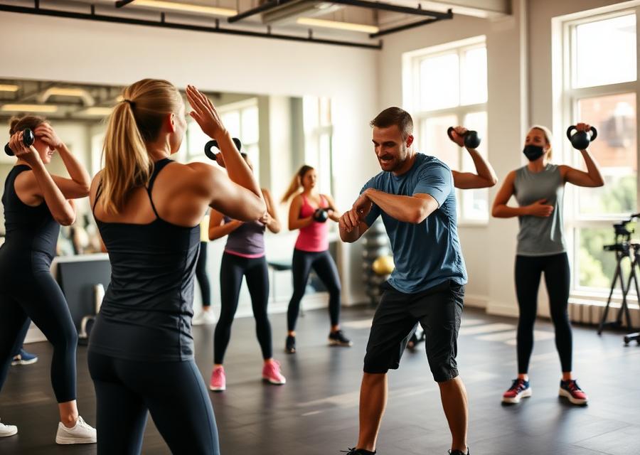 Small group kettlebell class