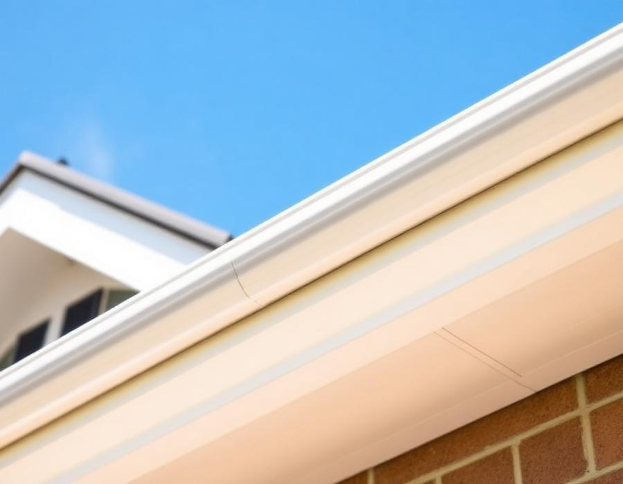 New seamless gutters on a roofline
